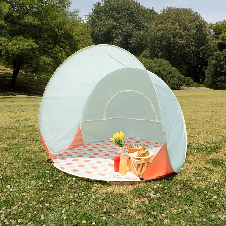 노블앤코 나만없돔 원터치 텐트 팝업 메쉬 그늘막 피크닉 쉘터 캐노피 모기장 오토 자동 한강, 민트