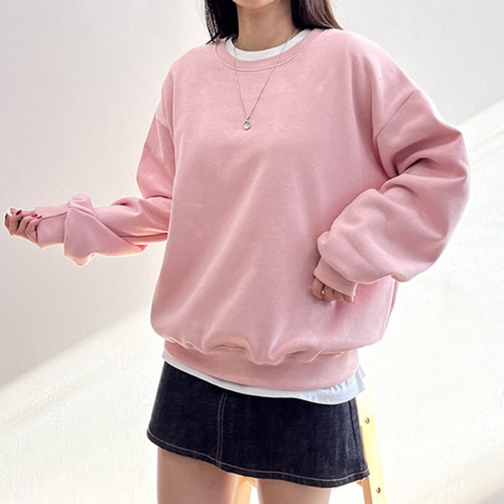 걸즈팩토리 여성용 기모 투사이즈 무지 맨투맨티셔츠 자체제작