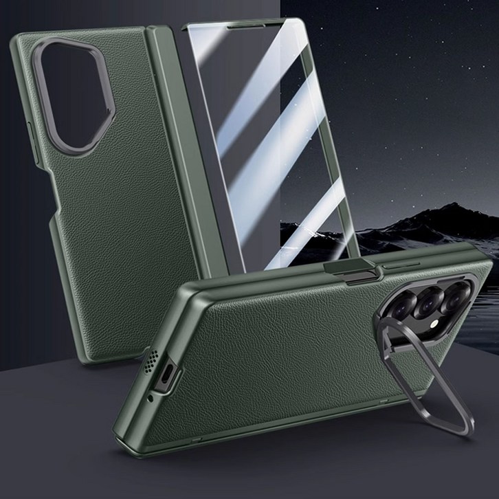 에너지라이프 갤럭시 Z폴드6 지폴드6 갤폴드6 케이스 가죽 메탈렌즈링 스탠드