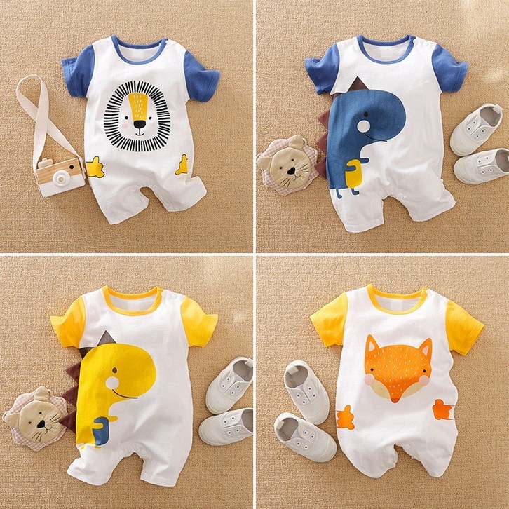 모모쨩 아기 공룡사자 반팔우주복