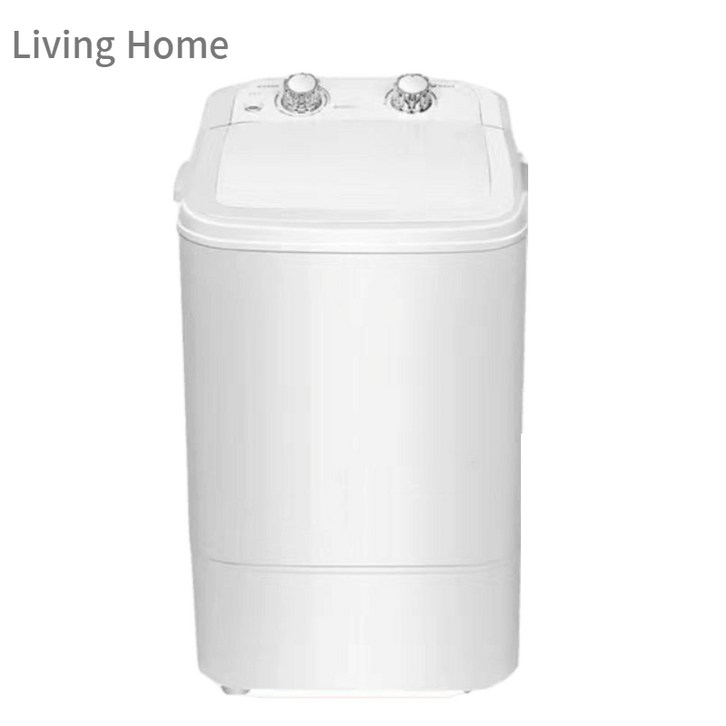 Living Home 리빙홈 미니세탁기 가정용 속옷 양말 10분 세탁 즉시설치,반자동 화이트블루, 화이트