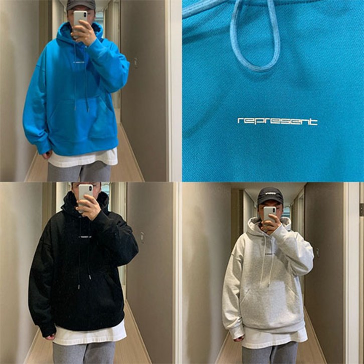 남녀공용 센터 리젠트 로고 다이마루 헤비쭈리 박스 후디 후드티셔츠 4color 남녀공용 센터 리젠트 로고 다이마루 헤비쭈리 박스 후디 후드티셔츠 4color