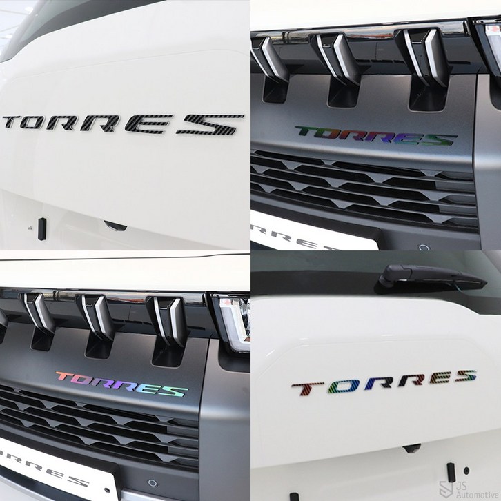 비브랜드 차량 엠블럼 튜닝 데칼 스티커 세트 범퍼 트렁크 레터링 로고 몰딩 용품 토레스 J100 호환