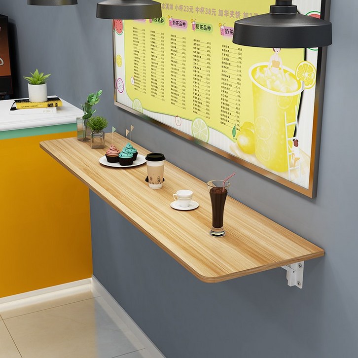 벽걸이 벽고정테이블 접는 식탁겸책상 원룸 투룸 자취방 꾸미기 사이즈 5종 3색, 옵션3 - 120 × 30_원목