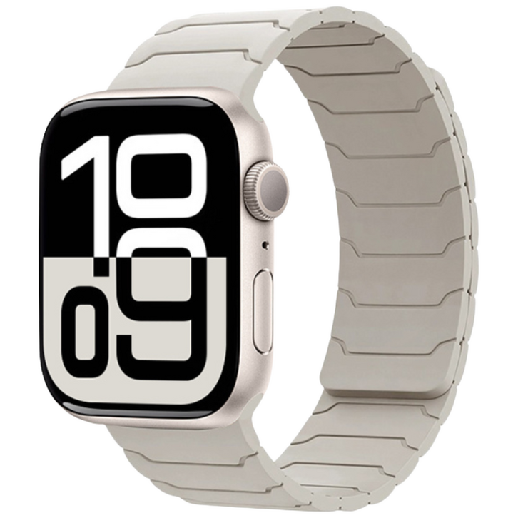 애플워치 소프트 실리콘 마그네틱 스트랩 11 10 9 8 7 6 5 4 3 울트라12 SE2 3 호환, 스타라이트