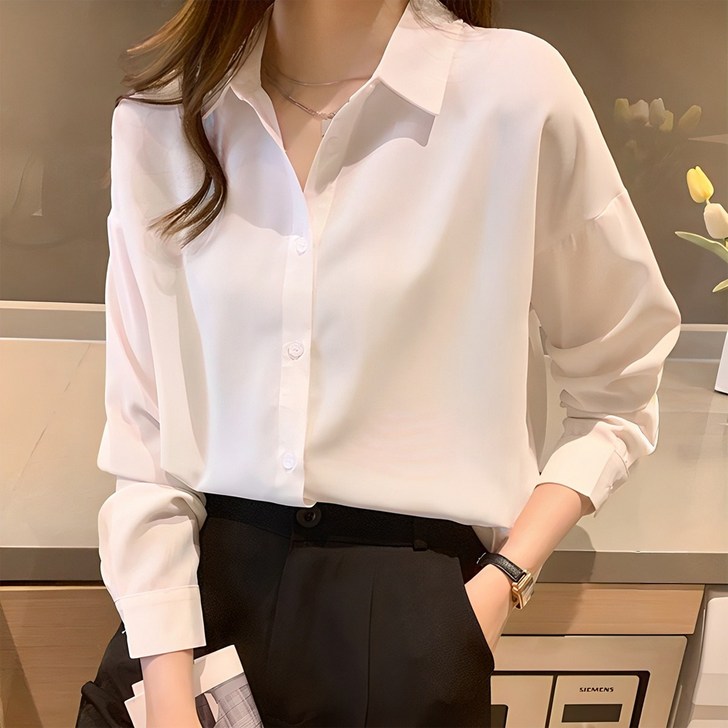 루나걸 여성용 심플 베이직 셔츠
