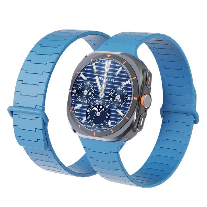 캘릭스 갤럭시워치 호환 실리콘 버클링 마그네틱 스트랩 밴드 시계줄, 오션블루, 1개