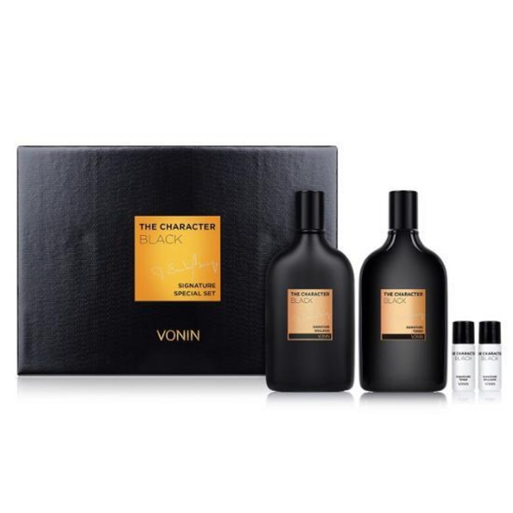 보닌 더 캐릭터 블랙 시그니처 2종 세트 2개묶음 스킨 에멀전  LGCare Vonin The Character Black Skin Emulsion, 2개
