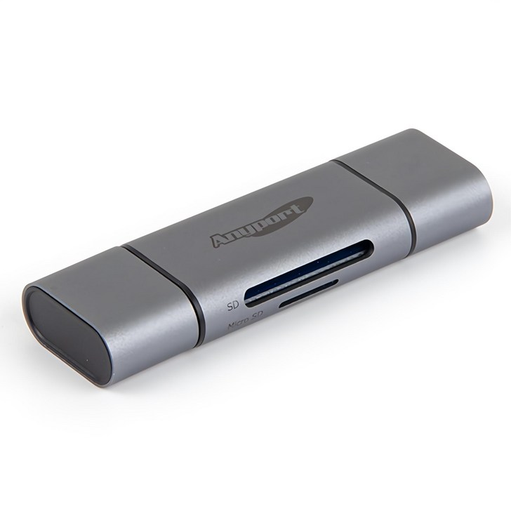 애니포트 메탈바디 2IN1 OTG 카드리더기 USB3.0 Type C, APUC21, 그레이 애니포트 메탈바디 2IN1 OTG 카드리더기 USB3.0 Type C, APUC21, 그레이