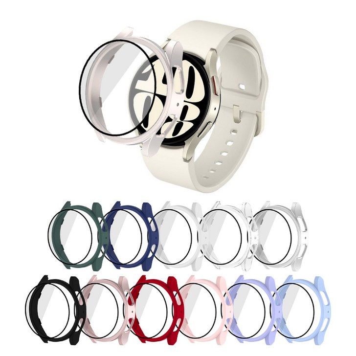 어프리비 갤럭시워치8 강화유리 풀커버 액정 보호 케이스 40mm 44mm