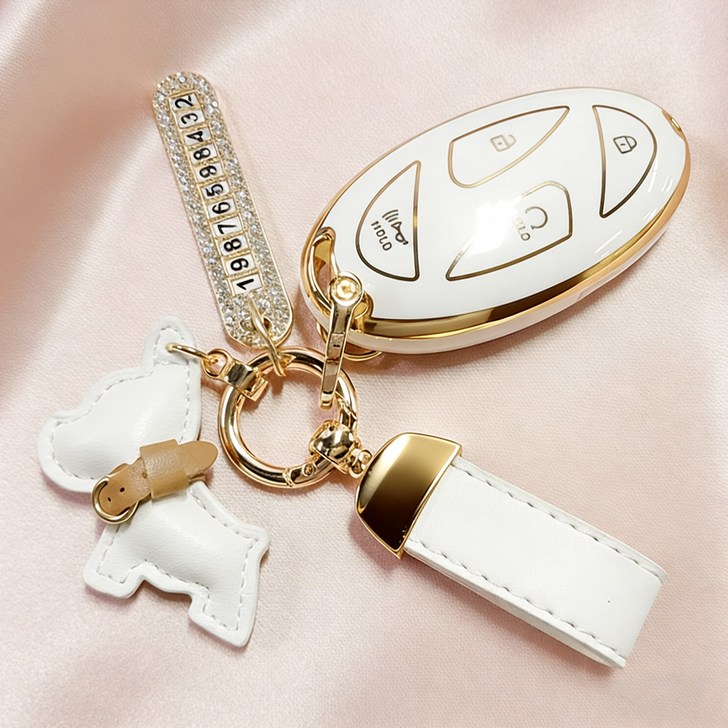 CIVILEE 현대자동차 호환  차키 케이스 TPU 자동차 키링  고급차키홀더번호판세트