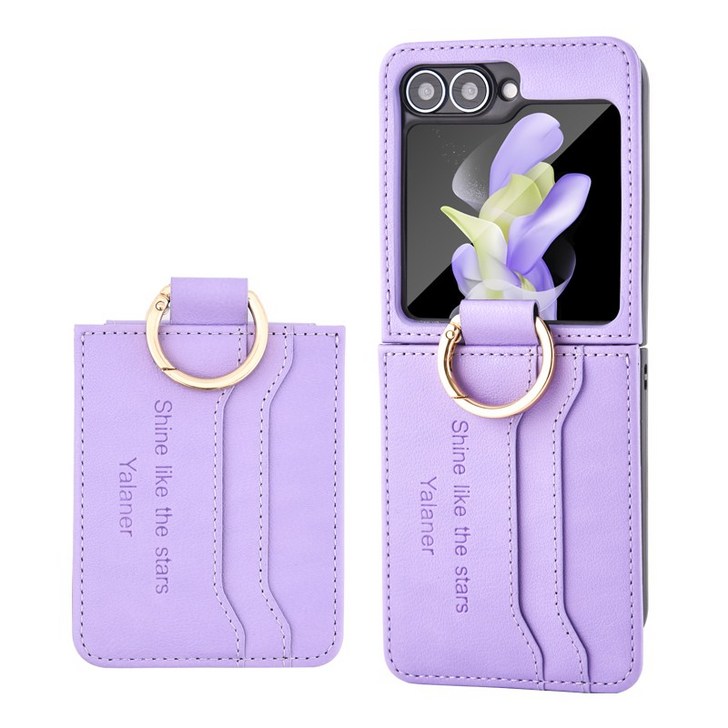 Yalaner 프리미엄 정품 가죽 갤럭시 z플립 케이스 카드수납