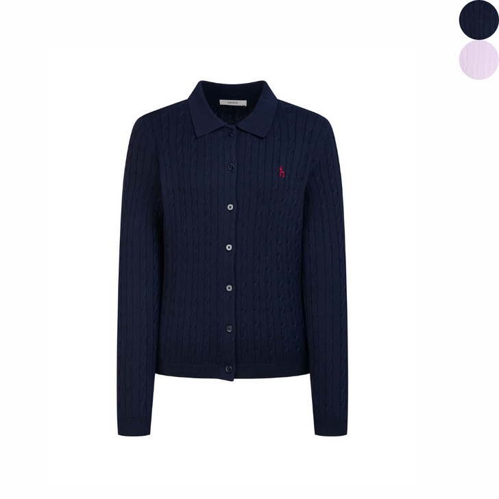 헤지스 여성 짜임 면 가디건 의류 중년