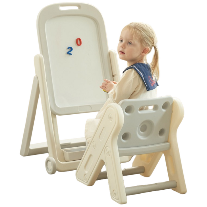 베네베네 유아 아기 쁘띠 베이직 자석보드 의자 세트 높낮이조절 접이식 수납바구니 이동바퀴