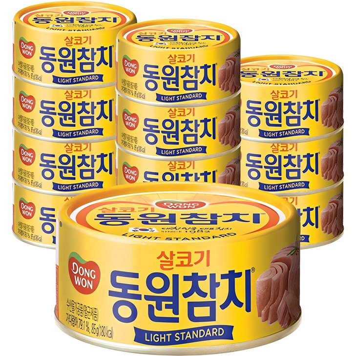 동원 라이트 스탠다드 참치, 85g, 12개 동원 라이트 스탠다드 참치, 85g, 12개