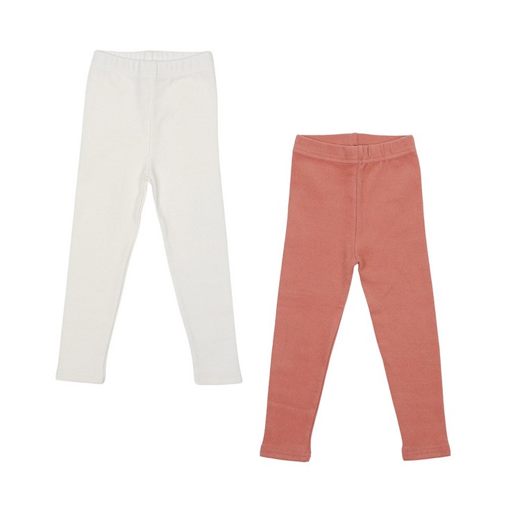 레인보우키즈 유아동용 파스텔 부들 피치 레깅스 2종 세트