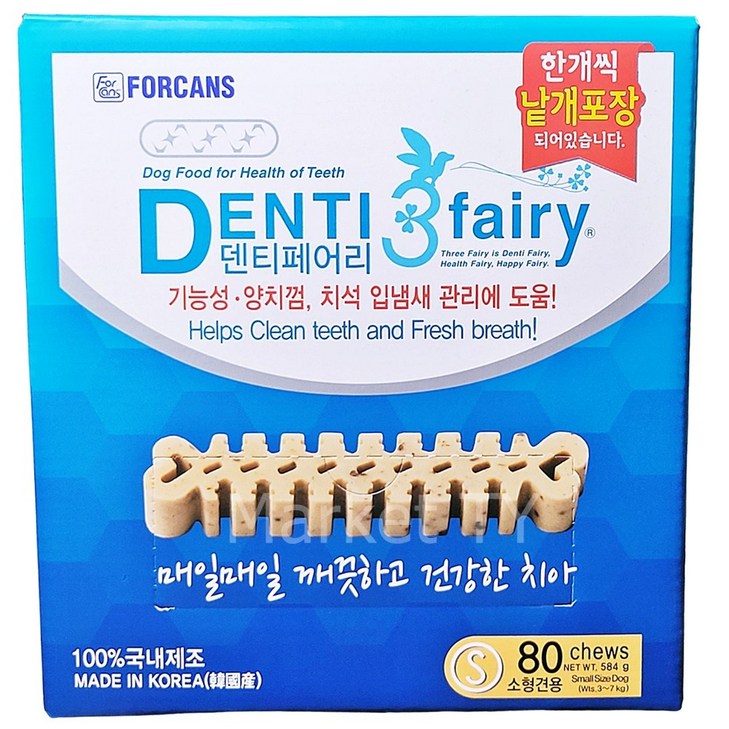 포켄스 덴티페어리 디스펜서 덴탈껌 S 80개입, 1개, 단일상품