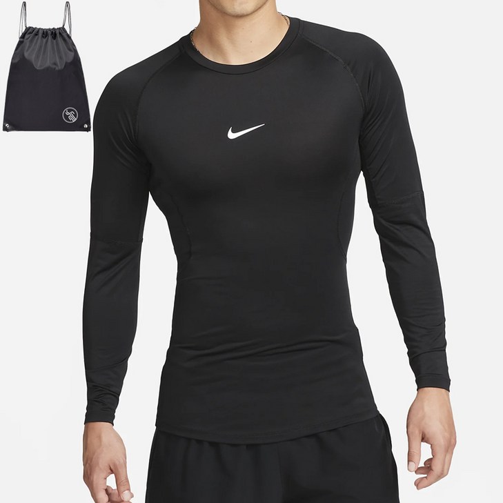 나이키 PRO 컴프레션 드라이핏 러닝 헬스 운동 이너 피트니스 긴팔티 PGN짐쌕가방 지급