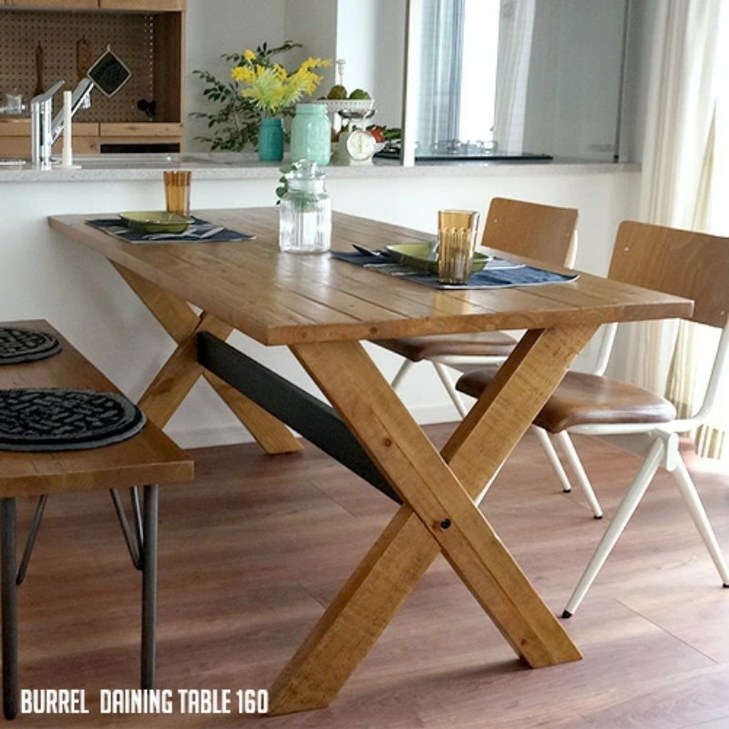 식탁 폭160cm 배럴다이닝테이블160 Dining Table 160 비메이크스 BIMAKES 테이블 목제 단체 4인용 6인용 파인 통원목 내추럴 브라운 고재풍 빈티지, 4인용6인용개, 베이지색 식탁 폭160cm 배럴다이닝테이블160 Dining Table 160 비메이크스 BIMAKES 테이블 목제 단체 4인용 6인용 파인 통원목 내추럴 브라운 고재풍 빈티지, 4인용6인용개, 베이지색