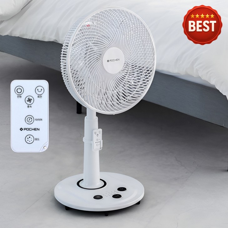 여름 특가 포첸 저소음 발터치 리모컨 스탠드형 가정용 업소용 원룸 선풍기