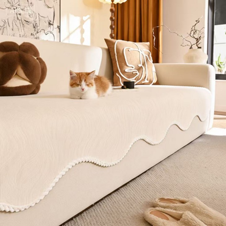 Fahomiss 논슬립 쇼파패드 부드러운 사계절 공용 셔닐 고급 심플 쇼파패드