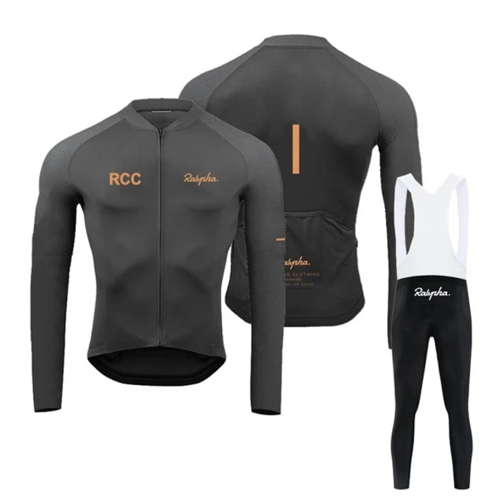 라파 Raphaful 통기성 팀 긴팔 사이클링 저지 턱받이 자전거 MTB 남성 의류 Rapha