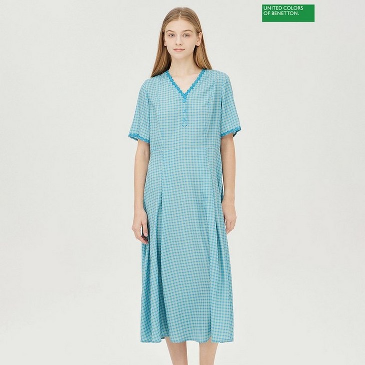 베네통 아울렛 체크 원피스 BAOP98431 219279