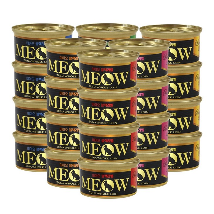 미아오 프리미엄 블랙라벨 고양이캔 85g x 24입, 6종 콤보, 24개