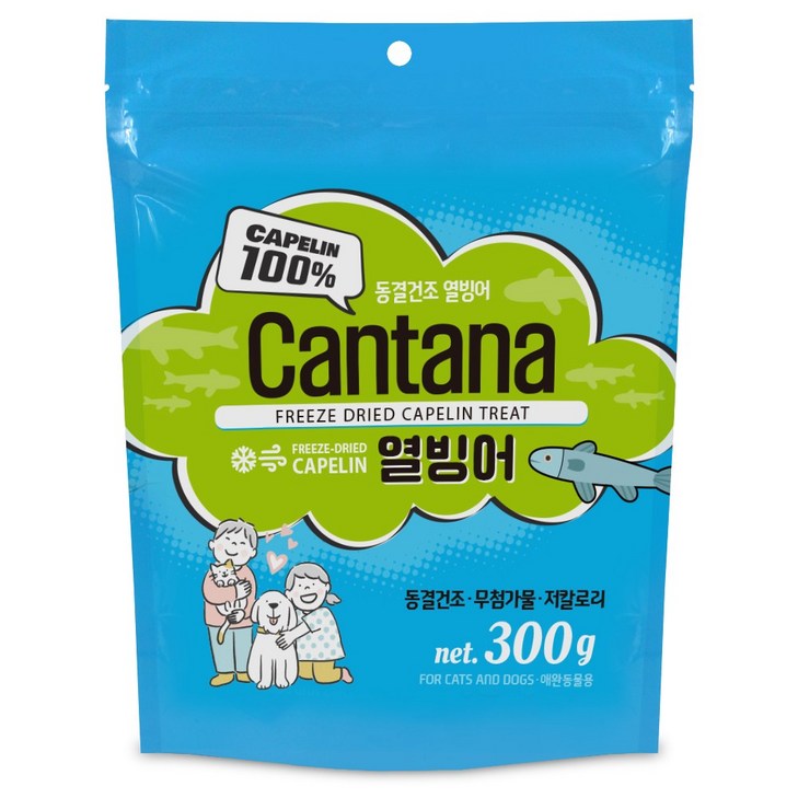 칸타나 동결건조 열빙어 강아지간식 고양이간식, 1개, 300g, 열빙어