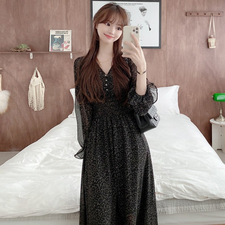 여성 여름 원피스 쉬폰 롱원피스