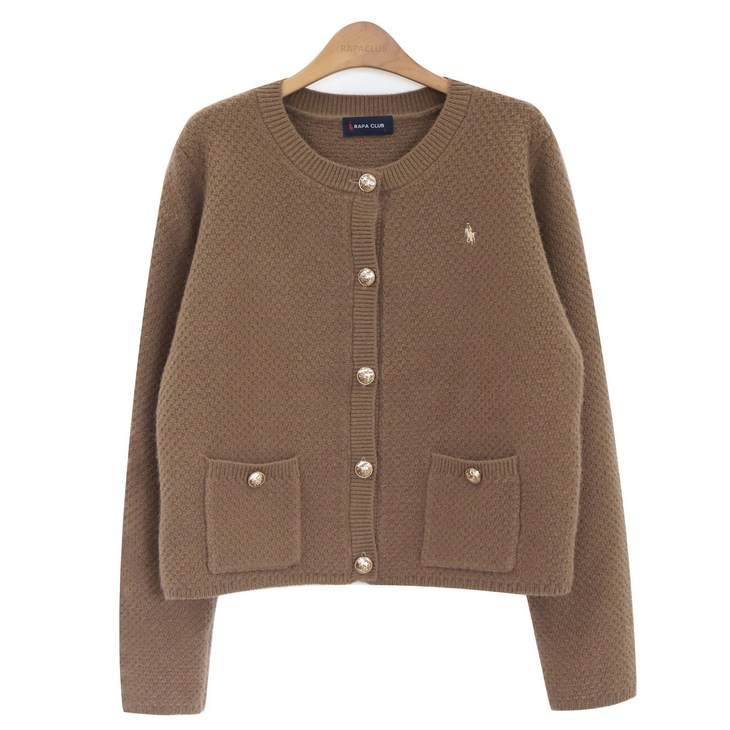 라파클럽 여성 골든 버튼 니트 가디건 재킷