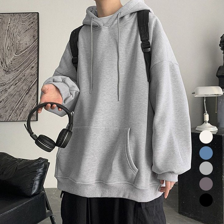 남녀공용 빅사이즈 데일리 루즈핏 후드티 맨투맨