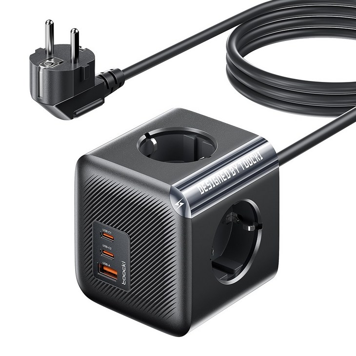 Toocki GaN PPS 3포트 2C1A 초고속 충전 4구 4000W 고용량 큐브 멀티탭