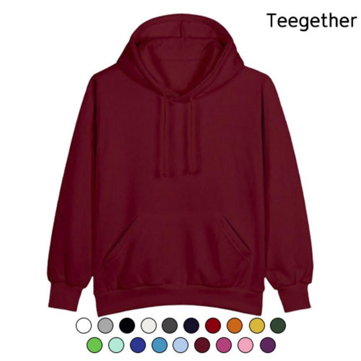 티게더 남녀공용 특양면 무지 후드티 19컬러