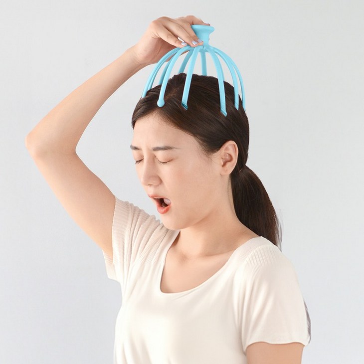 2개 세트 오싹 시원한 스틸볼 머리 마사지기 문어발 두피 마사지 도구