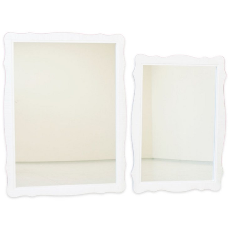 서운아트 빈티지 핸드메이드 화이트 원목 화장대 거울벽거울 5종, 웨이브형 대