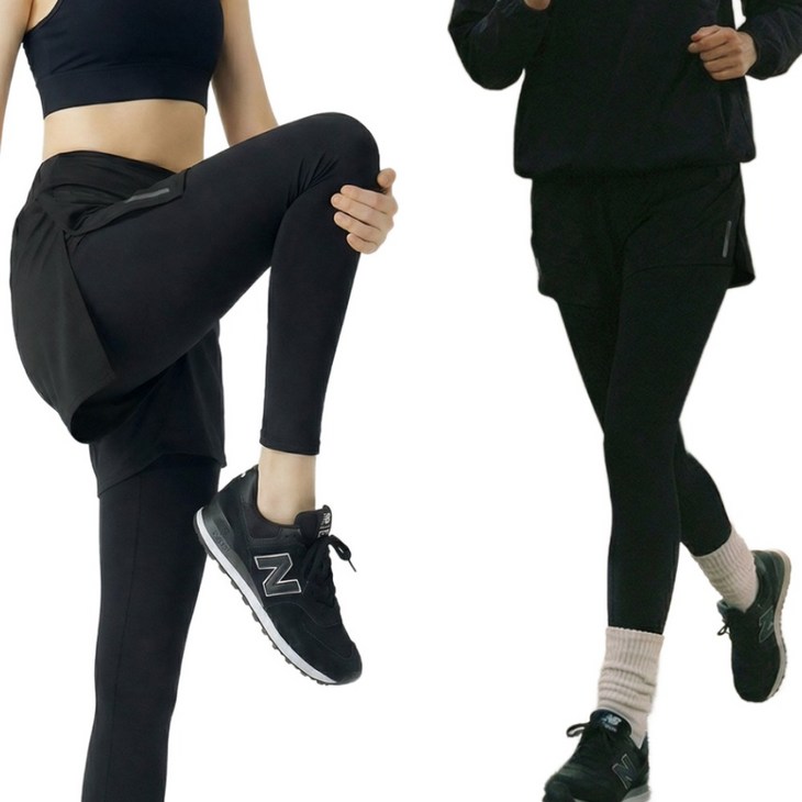 조이할리 여성 투애니런핏 러닝 반바지 레깅스 일체형 9부 운동복 하의 빅사이즈