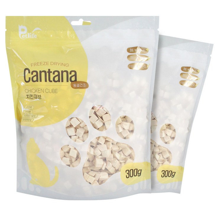 칸타나 동결건조 치킨큐브 300g x2개 고양이간식 강아지간식, 300g, 2개
