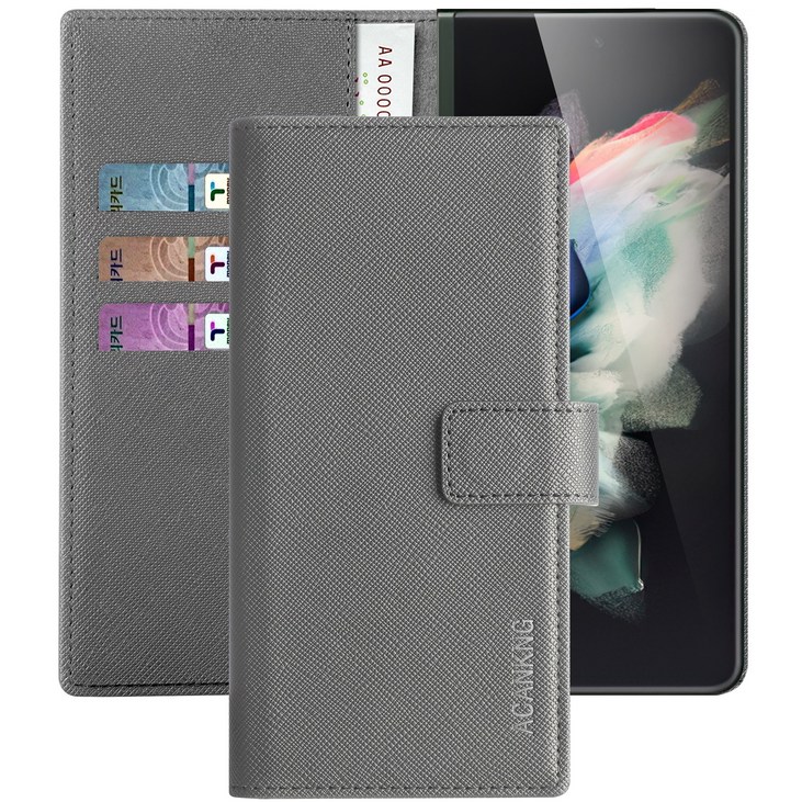 아칸크 삼성 갤럭시 z폴드3 z폴드4 5G 지갑형 가죽 카드수납 다이어리 휴대폰리 케이스 galaxy z fold 3 fold 4 Leather wallet case 적용