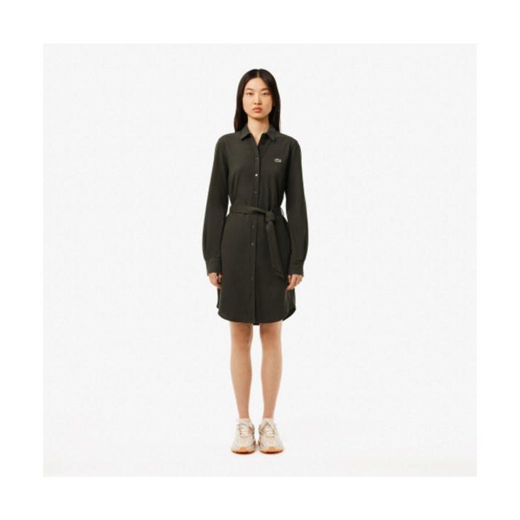 매장정품 라코스테 LACOSTE 여성 벨티드 피케 셔츠 드레스 다크카키 EF326354NL7A 1743953