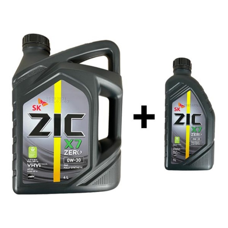 ZIC X7 ZERO 0W30 4L 1개 + 1L 1개 가솔린 - 투데이밈