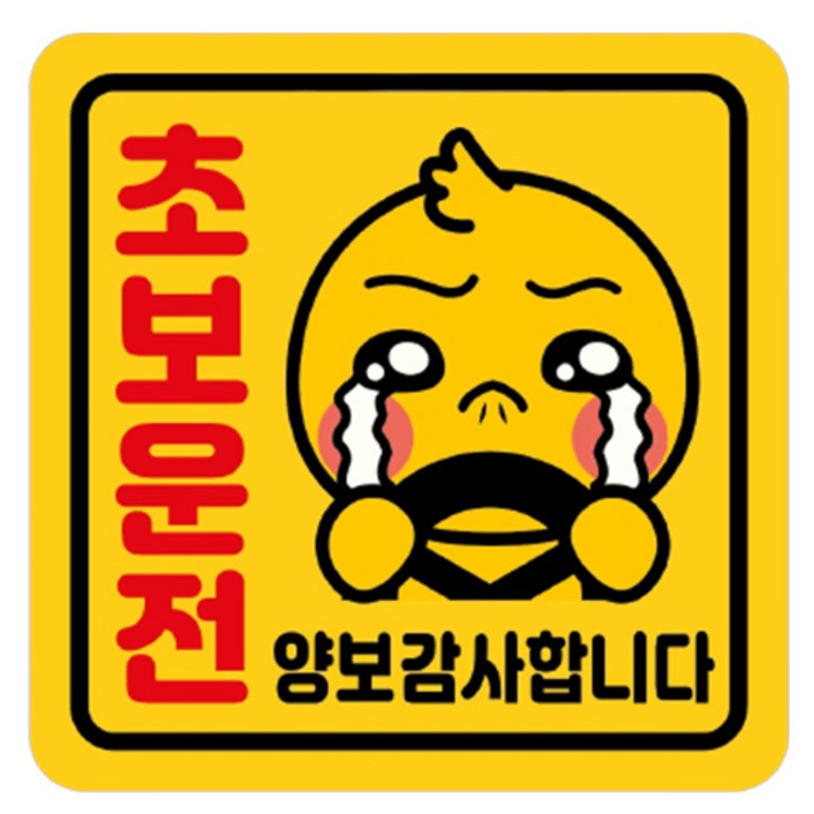 자동차 차량 자석 스티커 짝부터 노랑 정사각 중 초보운전 자동차 차량 자석 스티커 짝부터 노랑 정사각 중 초보운전