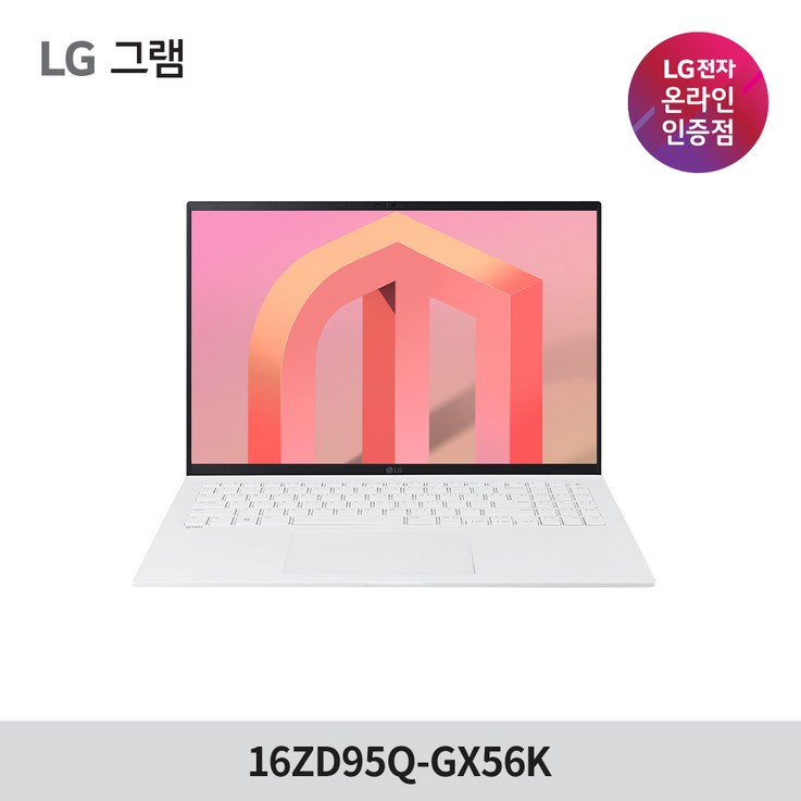 LG전자 그램 16ZD95Q-GX56K 40.6cm 대화면 초고해상도 노트북, 16ZD95Q-GX56K, Win11 Home FPP, 16GB, 2304GB, 코어i5, 화이트