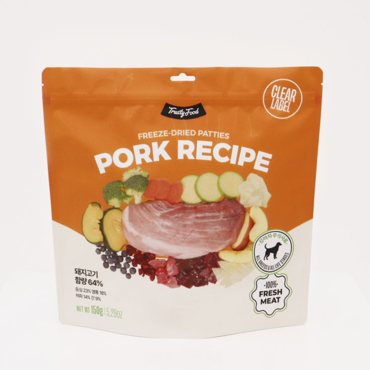 트러스티푸드 기호성 좋은 강아지 저알러지 동결건조 사료 비프포크, 150g, 1개, 돼지