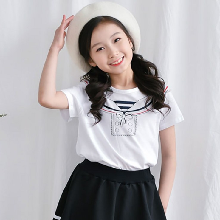 잭키드 여아용 세라 반팔 티셔츠 잭키드 여아용 세라 반팔 티셔츠