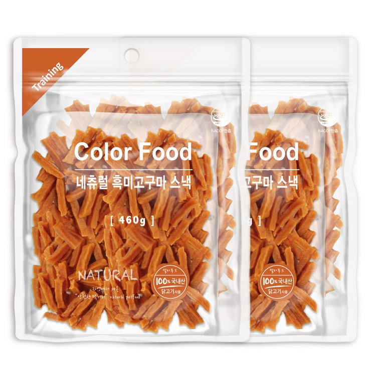 굿데이 컬러푸드 반려견 간식, 흑미  고구마 혼합맛, 2개입