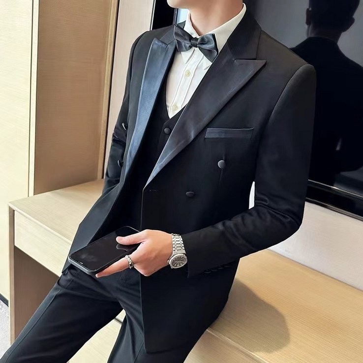 Titikong 가성비 스판 장례식 검정 정장 세트 Titikong 가성비 스판 장례식 검정 정장 세트