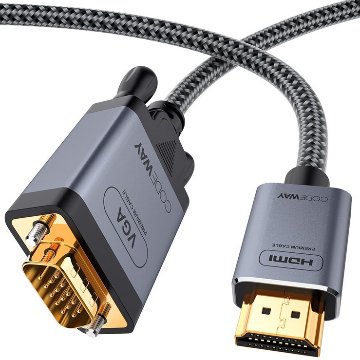 코드웨이 HDMI to VGA RGB 케이블, 1개, 1.2m 코드웨이 HDMI to VGA RGB 케이블, 1개, 1.2m