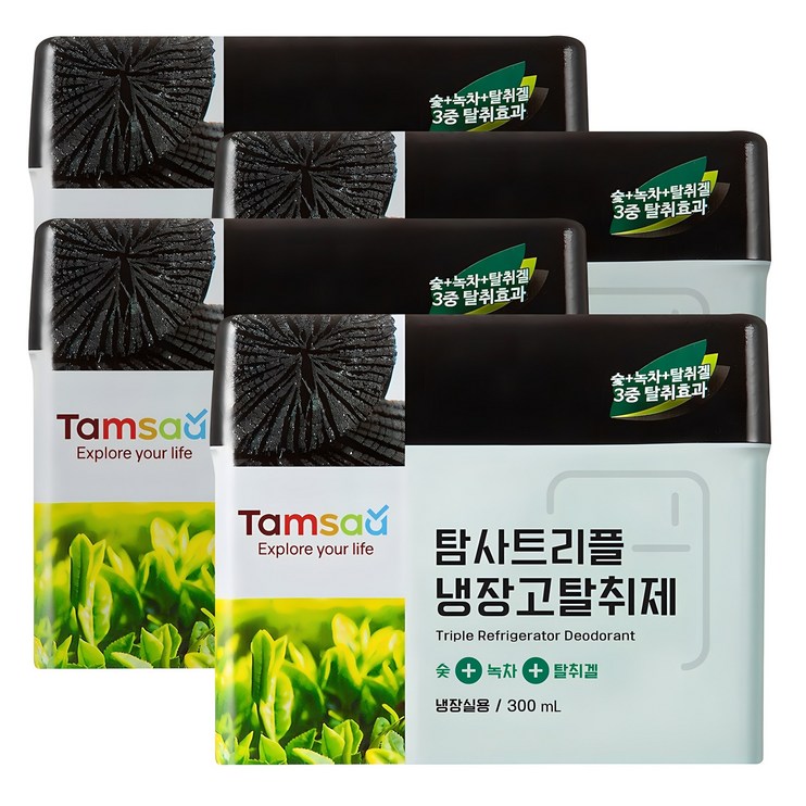 탐사 트리플 냉장고 탈취제 대용량, 300ml, 4개 탐사 트리플 냉장고 탈취제 대용량, 300ml, 4개