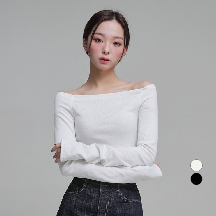 어썸어라운드 여성용 오프숄더 긴팔 티셔츠 - 쇼핑뉴스